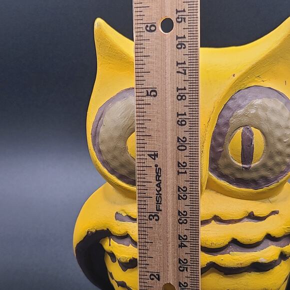 Hand Painted Ceramic Owl Coin Bank Signed Vintage Yellow Brown - Picture 7 of 8